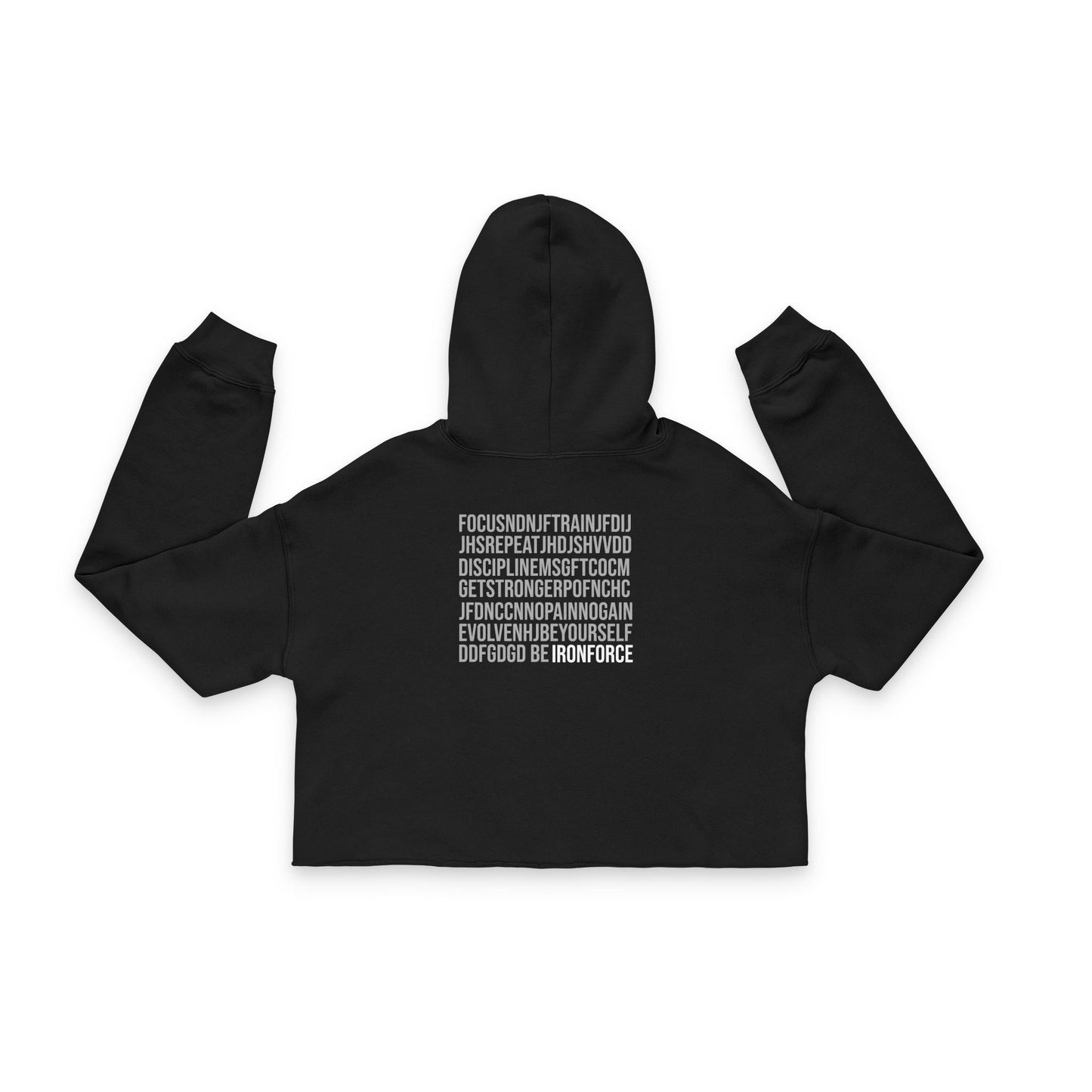 IRONFORCE™ Women's Gym wordsearch Hoodie - Empowering Women's Cropped Hoodie