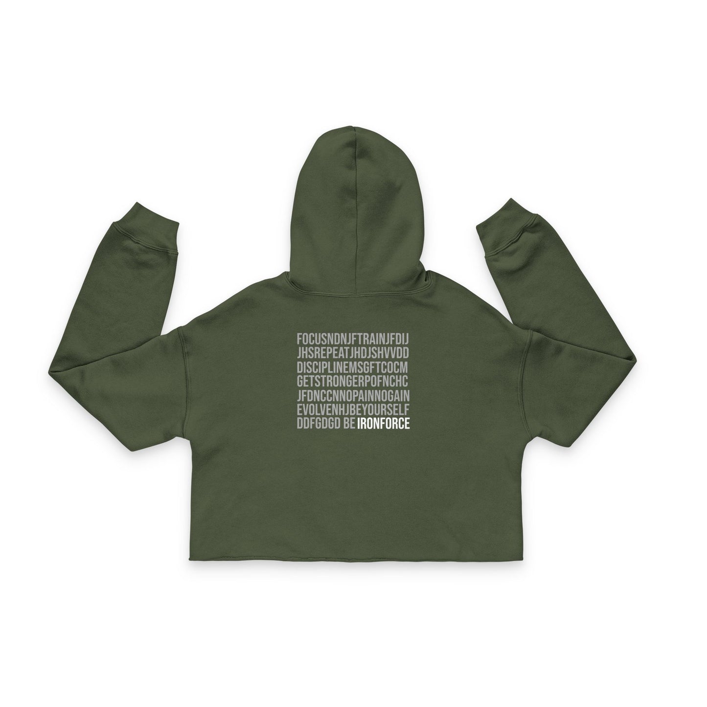 IRONFORCE™ Women's Gym wordsearch Hoodie - Empowering Women's Cropped Hoodie