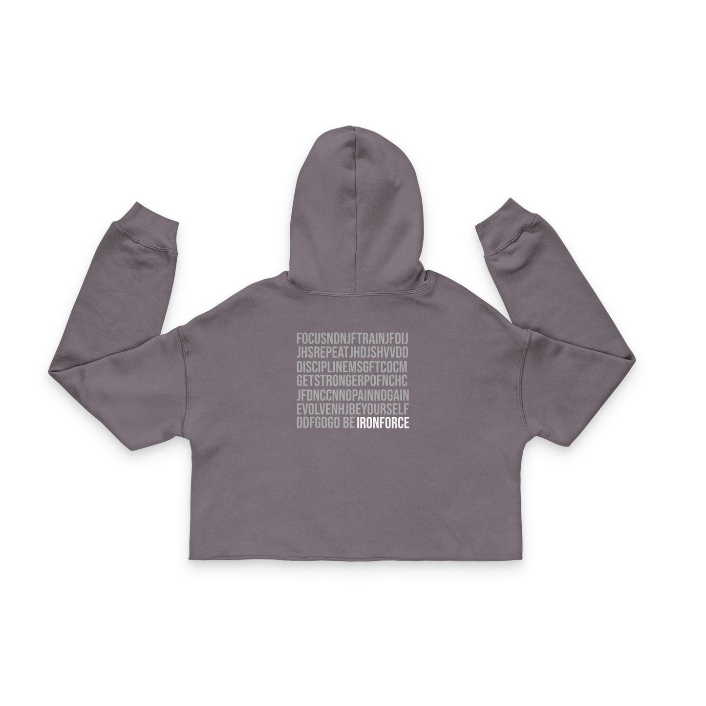 IRONFORCE™ Women's Gym wordsearch Hoodie - Empowering Women's Cropped Hoodie