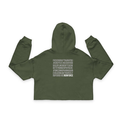 IRONFORCE™  Women's Gym wordsearch Hoodie - Empowering Women's Cropped Hoodie
