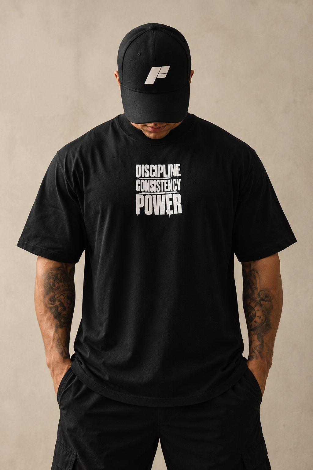 IRONFORCE™ Men's Oversized T-Shirt - Discipline Over Motivation