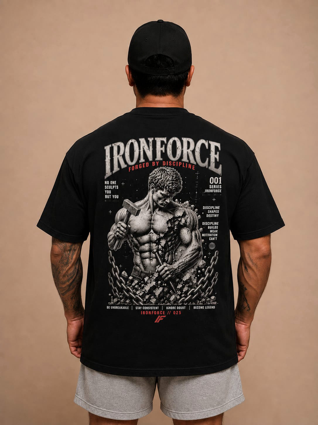 IRONFORCE™ Men's Oversized T-Shirt — Forged by Discipline