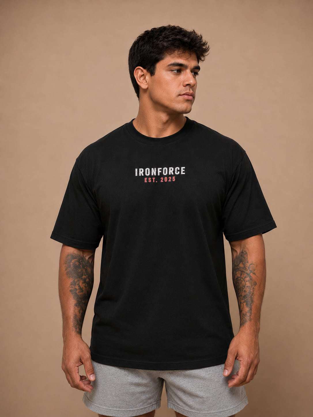 IRONFORCE™ Men's Oversized T-Shirt — Forged by Discipline